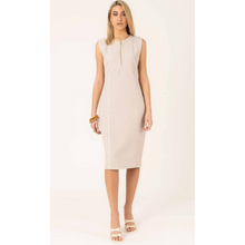 Carica l'immagine nel visualizzatore di Gallery, Abito Donna Panna Elegante Midi Senza Maniche Manuela Riva