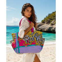 Carica l'immagine nel visualizzatore di Gallery, Borsa Mare Ayfee Fantasia Barocca Fuxia Leopardata