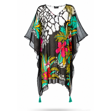 Carica l'immagine nel visualizzatore di Gallery, Copricostume Ayfee Fantasia Tropicale Nero Multicolor