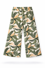 Carica l'immagine nel visualizzatore di Gallery, Pantaloni Palazzo Donna Ayfee Fantasia Verde Tropicale con Coulisse