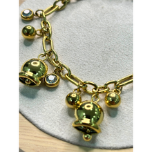 Carica l'immagine nel visualizzatore di Gallery, Bracciale 6TU dorato in acciaio con charms sferici e cristalli