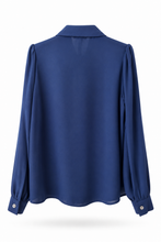 Carica l'immagine nel visualizzatore di Gallery, Camicia Donna Celye Blu con Cravatta