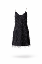 Carica l'immagine nel visualizzatore di Gallery, Abito Celye Nero con Frange e Spalline Sottili