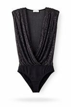Carica l'immagine nel visualizzatore di Gallery, Body Donna Nero con Paillettes Elegante Manuela Riva