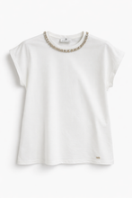 Carica l'immagine nel visualizzatore di Gallery, T-shirt bianca con girocollo gioiello | Manuela Riva