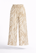 Carica l'immagine nel visualizzatore di Gallery, Pantalone palazzo stampa zebrata beige fluido | Manuela Riva