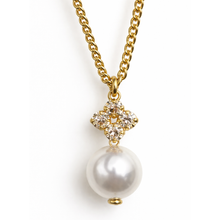 Carica l'immagine nel visualizzatore di Gallery, Collana Paviè con Perla e Pendente Strass Oro Elegante