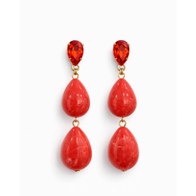 Carica l'immagine nel visualizzatore di Gallery, Orecchini Paviè a Goccia Doppi con Dettagli Oro