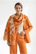 Carica l'immagine nel visualizzatore di Gallery, Stola Ayfee Jacquard in Viscosa Motivo Geometrical Flowers
