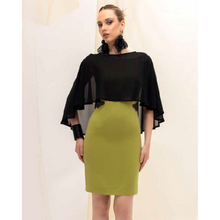 Carica l'immagine nel visualizzatore di Gallery, Coprispalle elegante nero in chiffon leggero Manuela Riva
