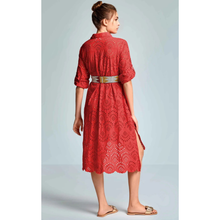 Carica l'immagine nel visualizzatore di Gallery, Abito Camicia Iconique Sangallo Rosso
