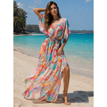 Carica l'immagine nel visualizzatore di Gallery, Caftano Lungo Ayfee Tropical Chic Multicolor
