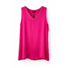 Carica l'immagine nel visualizzatore di Gallery, Top Ayfee Fucsia in Viscosa con Scollo a V Senza Maniche
