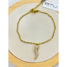 Carica l&#39;immagine nel visualizzatore di Gallery, Bracciale Oro con Ciondolo Portafortuna Strass – 6TU
