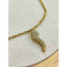 Carica l&#39;immagine nel visualizzatore di Gallery, Bracciale Oro con Ciondolo Portafortuna Strass – 6TU
