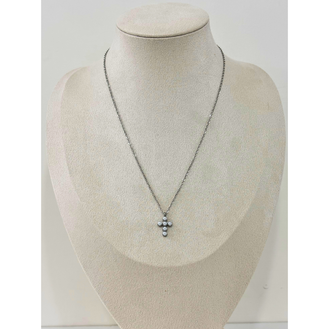 Collana 6TU con Croce di Perline