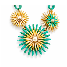 Carica l'immagine nel visualizzatore di Gallery, Collana Dolman Fiori Turchese e Oro
