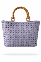 Carica l'immagine nel visualizzatore di Gallery, Borsa Kontessa Intrecciata Lavanda con Manici Bamboo
