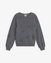 Carica l'immagine nel visualizzatore di Gallery, Maglione Donna Yerse Grigio Ricami Floreali
