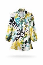 Carica l'immagine nel visualizzatore di Gallery, Blusa Donna Multicolor Fantasia Graffiti con Fiocco Manuela Riva

