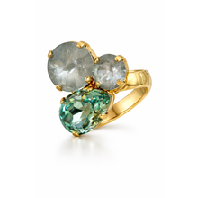 Carica l'immagine nel visualizzatore di Gallery, Anello Paviè Oro con 3 Pietre Multicolor
