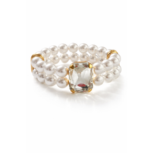 Carica l'immagine nel visualizzatore di Gallery, Bracciale Paviè in Perle Doppio Filo con Pietra Cristallo
