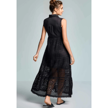 Carica l'immagine nel visualizzatore di Gallery, Vestito Iconique Lungo Nero Traforato Elegante Estivo
