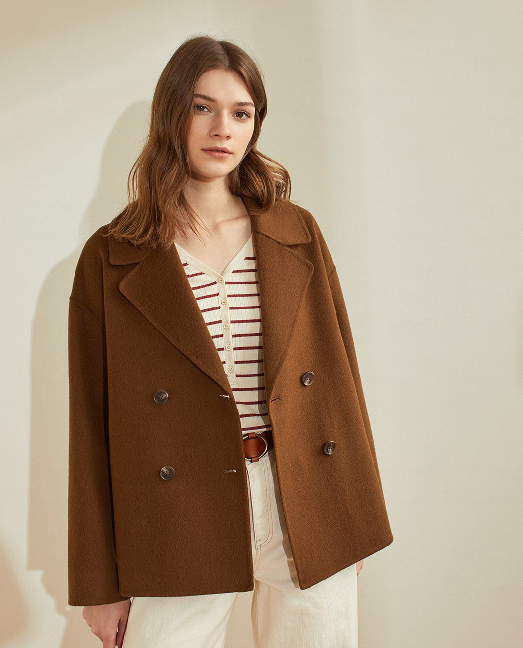 Cappotto con collo a rever